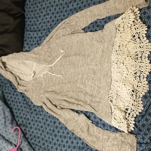 Paper Crane sweater, size S, gray and white